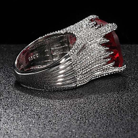 Sterling Silver Bague Ringen Ruby Ring - Picture 7 of 8